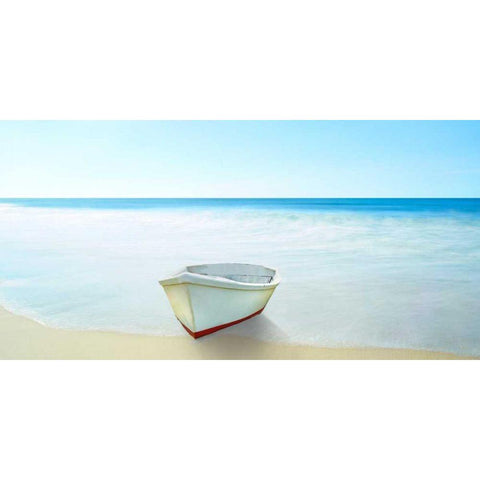 Boat on a Beach III Gold Ornate Wood Framed Art Print with Double Matting by McLoughlin, James