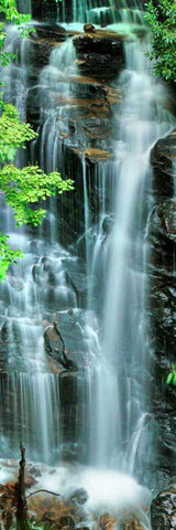 Vertical Falls I White Modern Wood Framed Art Print with Double Matting by McLoughlin, James