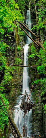 Vertical Falls II White Modern Wood Framed Art Print with Double Matting by McLoughlin, James