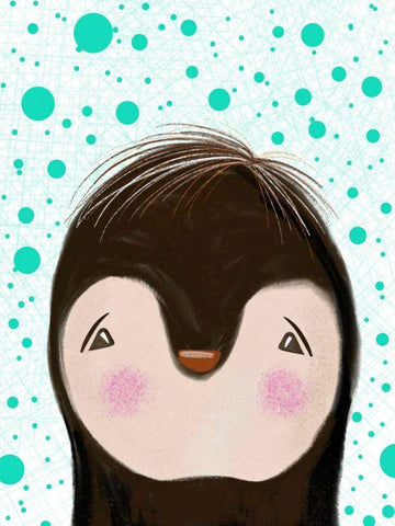 Peeky Boo II White Modern Wood Framed Art Print with Double Matting by Moore, Regina