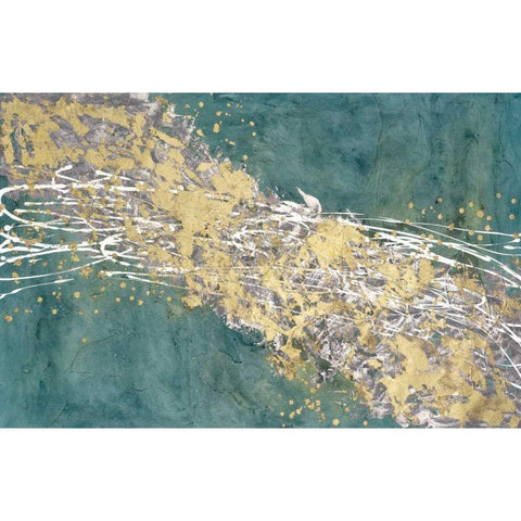 Mistral VI in Sea Green Gold Ornate Wood Framed Art Print with Double Matting by Willett, Michael