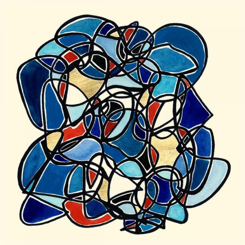 Scopic II White Modern Wood Framed Art Print with Double Matting by Guthrie, Jenna