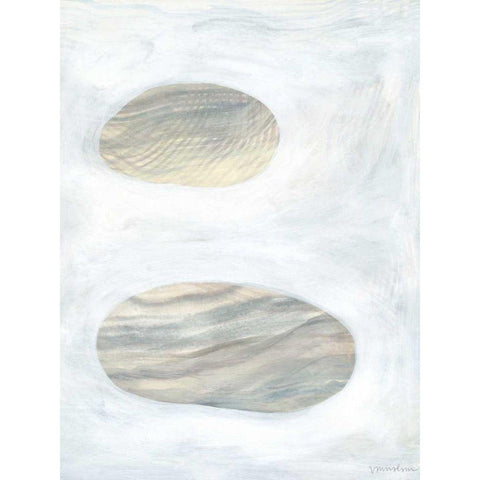 Neutral River Rocks I Gold Ornate Wood Framed Art Print with Double Matting by Lam, Vanna