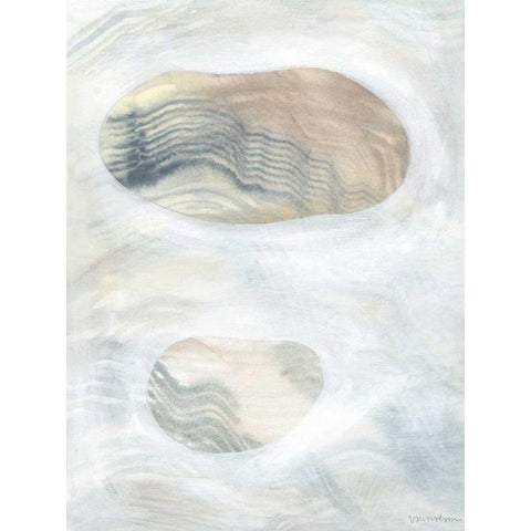 Neutral River Rocks II White Modern Wood Framed Art Print by Lam, Vanna