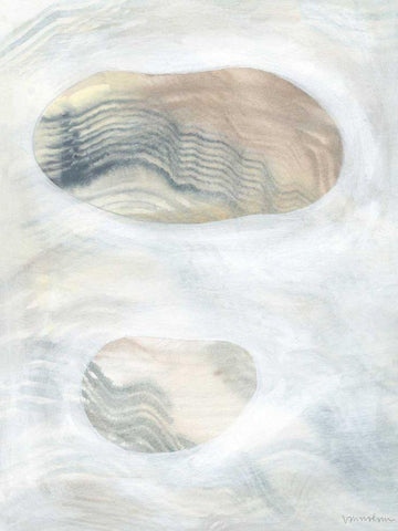 Neutral River Rocks II White Modern Wood Framed Art Print with Double Matting by Lam, Vanna