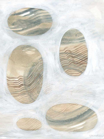 Neutral River Rocks III Black Ornate Wood Framed Art Print with Double Matting by Lam, Vanna