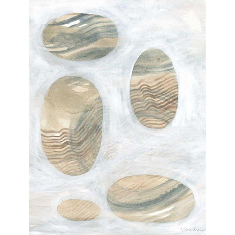 Neutral River Rocks III Black Modern Wood Framed Art Print by Lam, Vanna