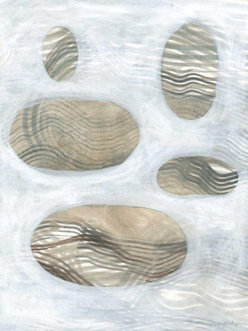 Neutral River Rocks IV Black Ornate Wood Framed Art Print with Double Matting by Lam, Vanna