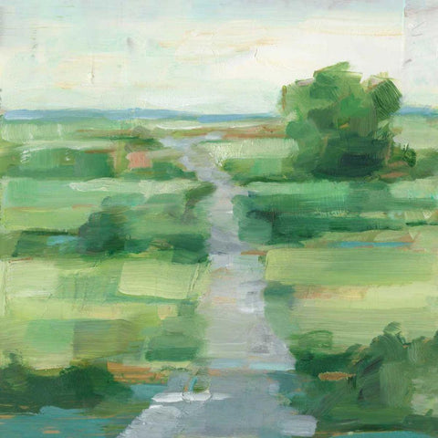 Rolling Path I White Modern Wood Framed Art Print by Harper, Ethan