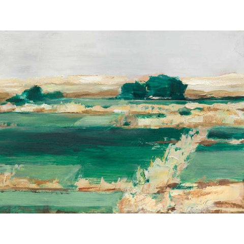 Emerald Fields I Gold Ornate Wood Framed Art Print with Double Matting by Harper, Ethan