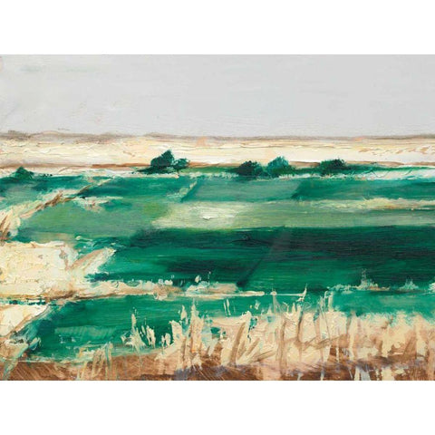 Emerald Fields II White Modern Wood Framed Art Print by Harper, Ethan