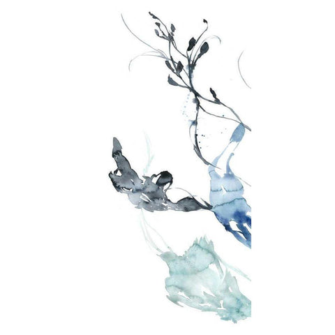 Ocean Etude Triptych I White Modern Wood Framed Art Print by Goldberger, Jennifer