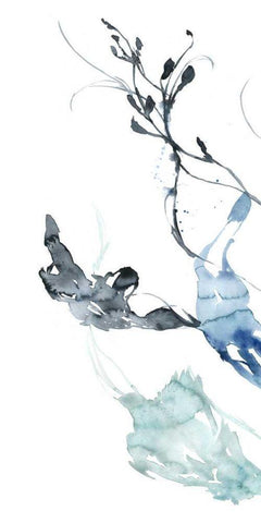 Ocean Etude Triptych I White Modern Wood Framed Art Print with Double Matting by Goldberger, Jennifer