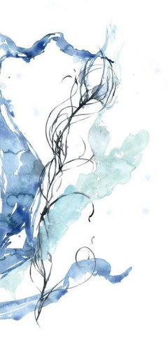 Ocean Etude Triptych III Black Ornate Wood Framed Art Print with Double Matting by Goldberger, Jennifer