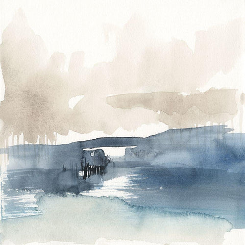 Fog on the Horizon IV White Modern Wood Framed Art Print by Goldberger, Jennifer