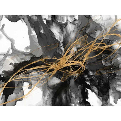 Golden Vortex I Gold Ornate Wood Framed Art Print with Double Matting by Goldberger, Jennifer