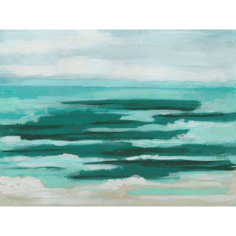 Mint Surf I Gold Ornate Wood Framed Art Print with Double Matting by Vess, June Erica