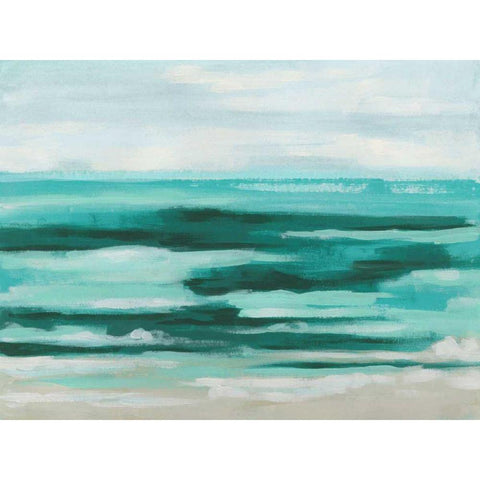 Mint Surf II Gold Ornate Wood Framed Art Print with Double Matting by Vess, June Erica