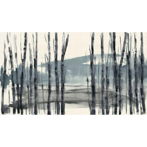 Fluid Treeline I Gold Ornate Wood Framed Art Print with Double Matting by Goldberger, Jennifer