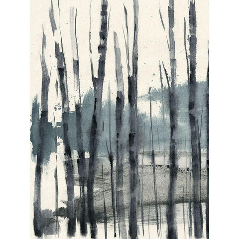 Fluid Treeline II Gold Ornate Wood Framed Art Print with Double Matting by Goldberger, Jennifer