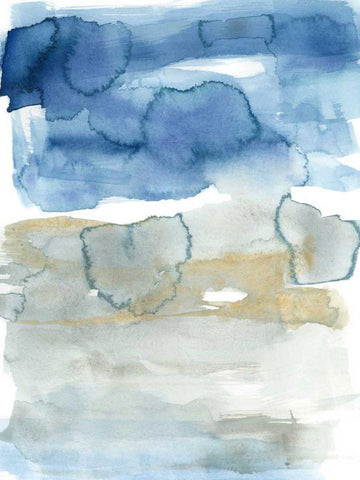 Touch of Gold I White Modern Wood Framed Art Print with Double Matting by Goldberger, Jennifer