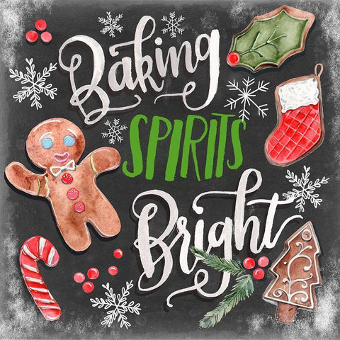 Baking Spirits Bright I Black Modern Wood Framed Art Print with Double Matting by Parker, Jennifer Paxton