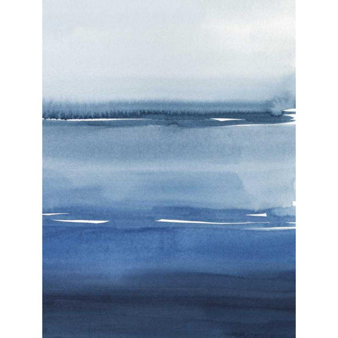 La Mar Azul I Black Modern Wood Framed Art Print with Double Matting by Popp, Grace