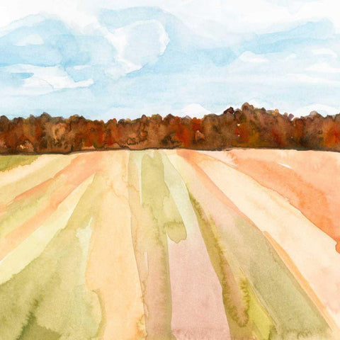 Autumn Crops II Black Modern Wood Framed Art Print by Warren, Annie