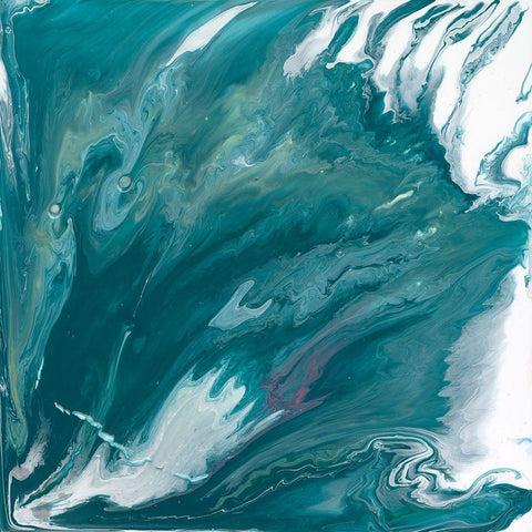 Bermuda Wave II Black Modern Wood Framed Art Print with Double Matting by Studio W