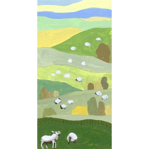 Mountain Sheep I Black Modern Wood Framed Art Print with Double Matting by Wang, Melissa