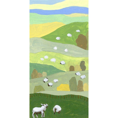 Mountain Sheep I White Modern Wood Framed Art Print by Wang, Melissa