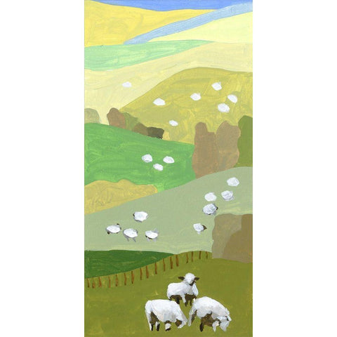 Mountain Sheep II White Modern Wood Framed Art Print by Wang, Melissa