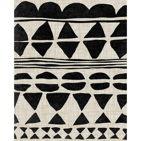 Monochrome Quilt II Black Modern Wood Framed Art Print with Double Matting by Wang, Melissa