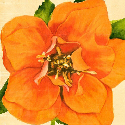 Copper Petals I Black Ornate Wood Framed Art Print with Double Matting by Warren, Annie