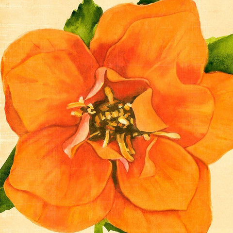 Copper Petals I Gold Ornate Wood Framed Art Print with Double Matting by Warren, Annie