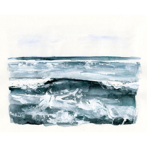 Choppy Surf II Black Modern Wood Framed Art Print with Double Matting by Barnes, Victoria