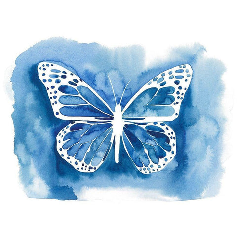 Butterfly Inkling I Black Modern Wood Framed Art Print with Double Matting by Popp, Grace