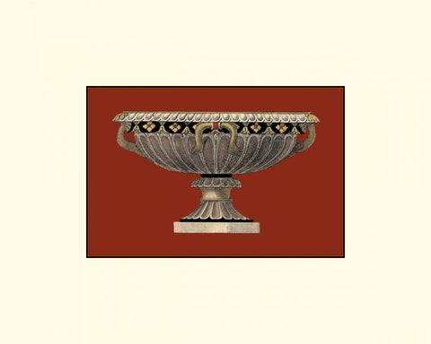 Small Antique Vase II White Modern Wood Framed Art Print with Double Matting by Antonini, Da Carlo