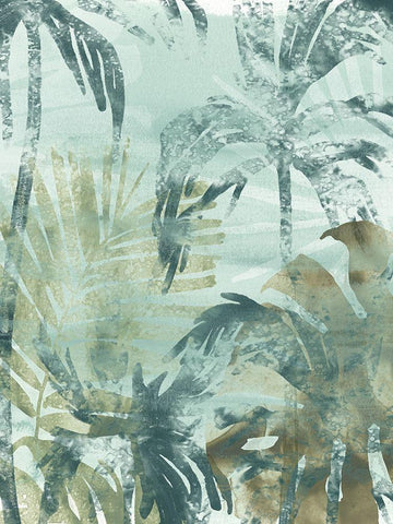 Palm Island II Black Ornate Wood Framed Art Print with Double Matting by Vess, June Erica