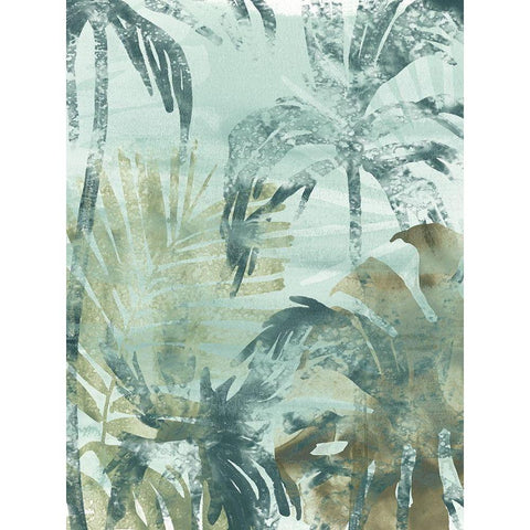 Palm Island II Black Modern Wood Framed Art Print by Vess, June Erica