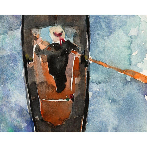Above the Gondola II Black Modern Wood Framed Art Print by Dixon, Samuel