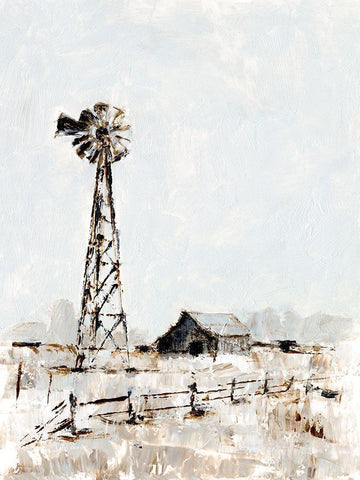 Rustic Prairie I White Modern Wood Framed Art Print with Double Matting by Harper, Ethan