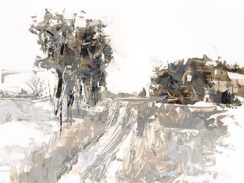 The First Frost II Black Ornate Wood Framed Art Print with Double Matting by Harper, Ethan