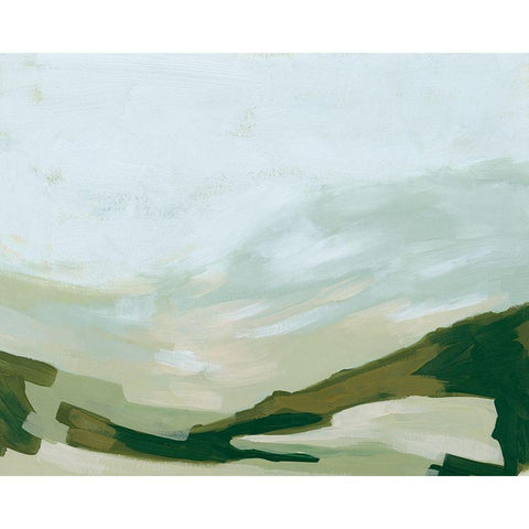 Valley Green I White Modern Wood Framed Art Print by Vess, June Erica