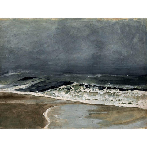 Moody Sea I Black Modern Wood Framed Art Print with Double Matting by Barnes, Victoria