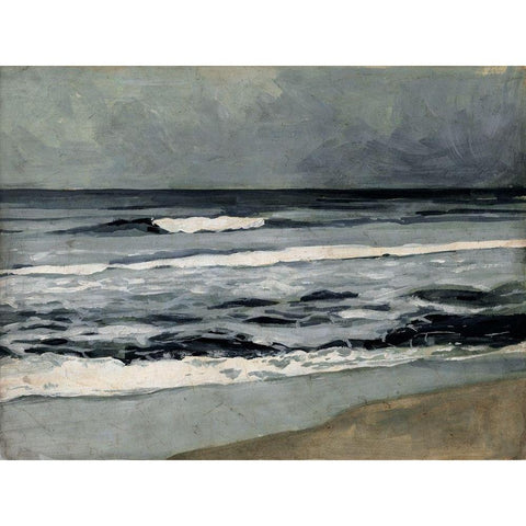 Moody Sea II White Modern Wood Framed Art Print by Barnes, Victoria