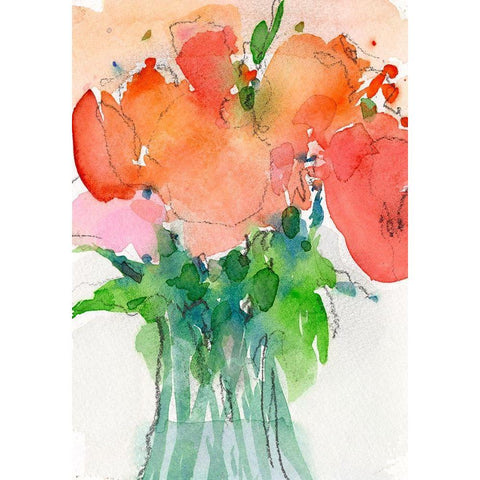 Cheerful Bouquet II Gold Ornate Wood Framed Art Print with Double Matting by Dixon, Samuel