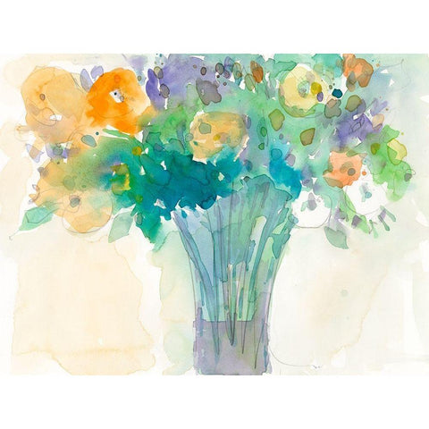 A Splash of Teal II Black Modern Wood Framed Art Print by Dixon, Samuel