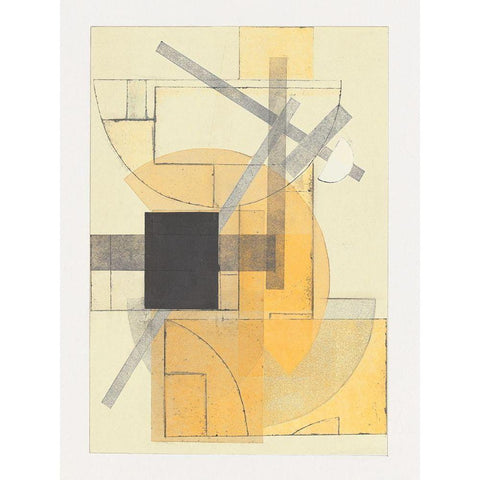 Mapping Bauhaus III White Modern Wood Framed Art Print by Delamater, Rob