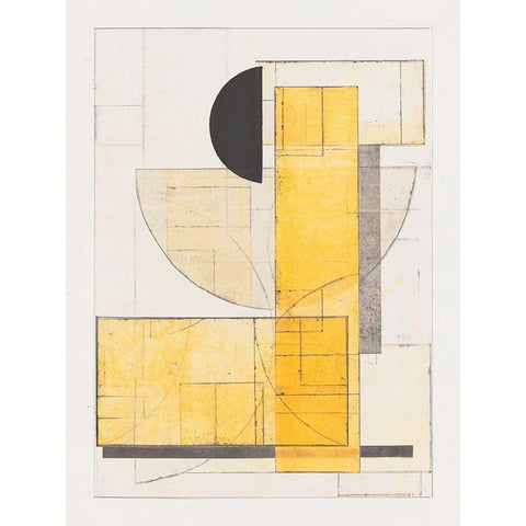 Mapping Bauhaus V Black Modern Wood Framed Art Print with Double Matting by Delamater, Rob